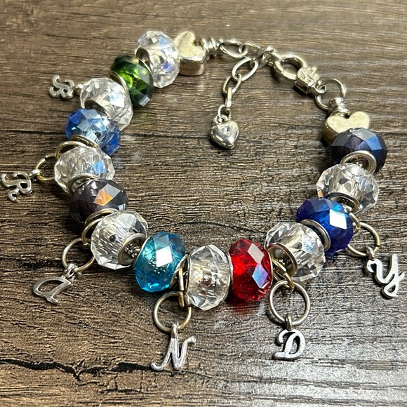 Colorful Custom Charm Bracelet Spelling Brandy - Picture 2 of 2